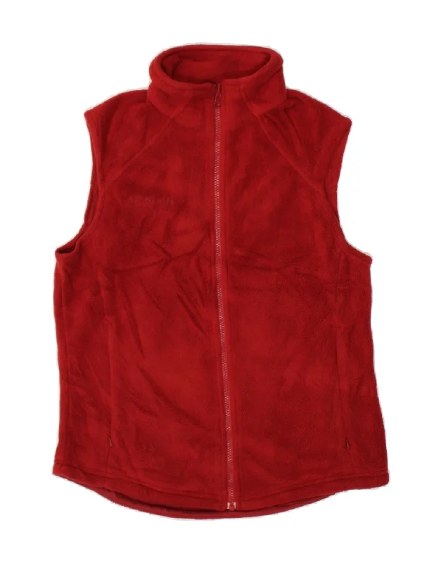 COLUMBIA Womens Fleece Gilet UK 10 Small Red Polyester