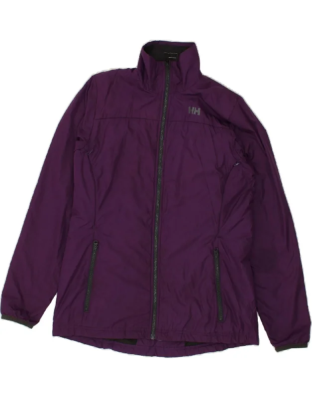 HELLY HANSEN Womens Rain Jacket UK 14 Medium Purple Polyester