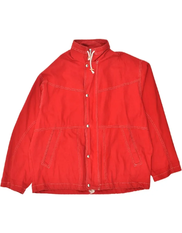 VINTAGE Womens Bomber Jacket UK 20 2XL Red