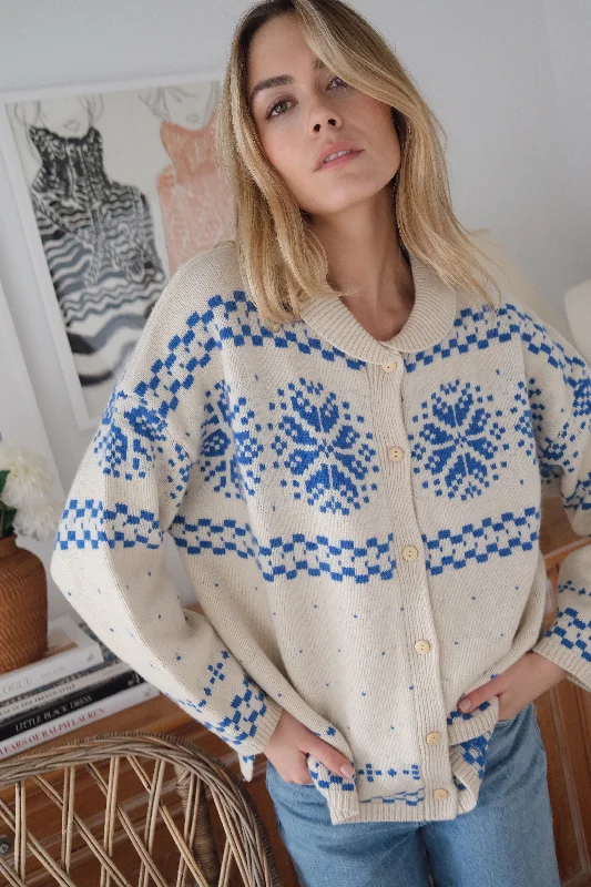 Elin Sweater - Blue/Ivory